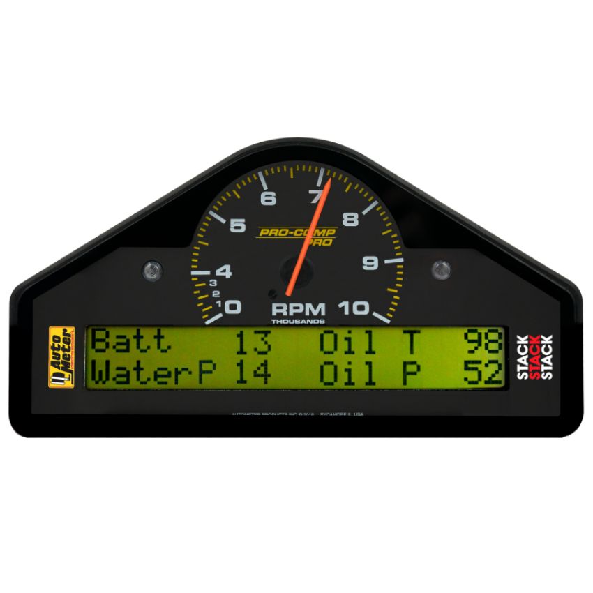 AutoMeter 6014 RACE DASH DISPLAY, 10K RPM/WTRP/FUELP/OILP/OILT/WTMP/VOLT, PRO-COMP