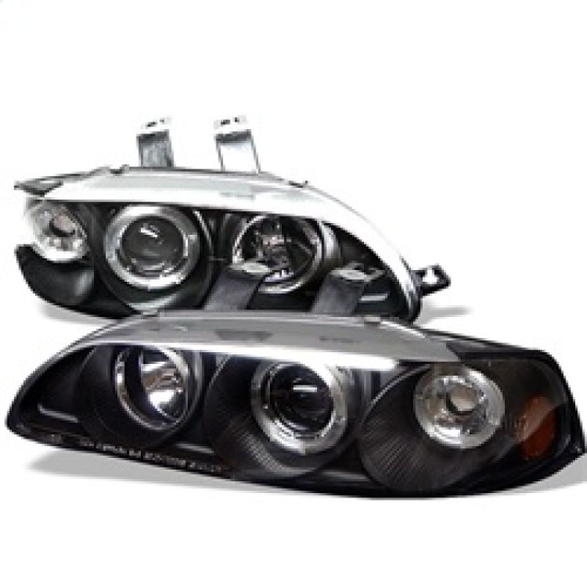SPYDER 5010841 Projector Headlights - LED Halo - Amber Reflector - Black