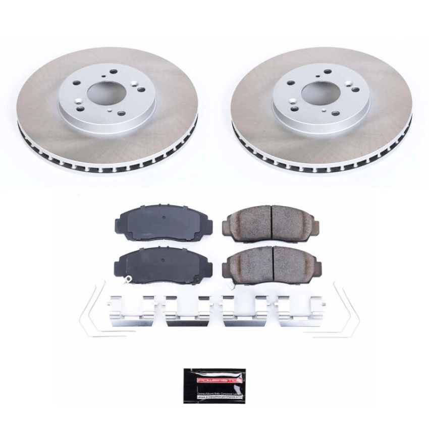 PowerStop SC5392 Semi-Coated Rotor and Low-Dust Ceramic Brake Pad Kit