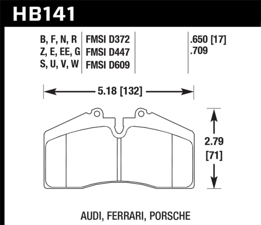Hawk Performance HB141Z.650 Performance Ceramic Disc Brake Pad