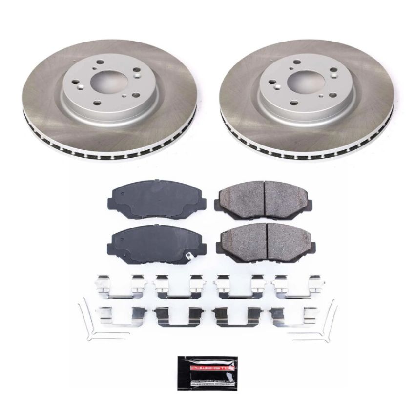 PowerStop SC6488 Semi-Coated Rotor and Low-Dust Ceramic Brake Pad Kit