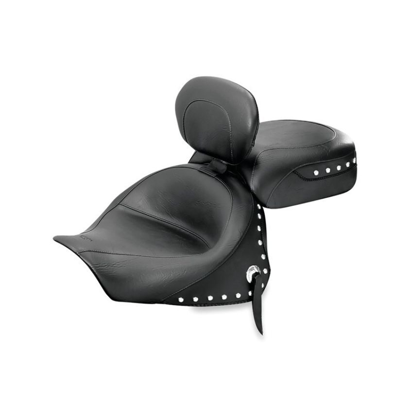 Mustang Motorcycle 79350 Mustang 03-08 Kawasaki Vulcan 1600 Classic,05-08 Nomad Tour 2PC Seat w/Driver Backrest Studs - Black