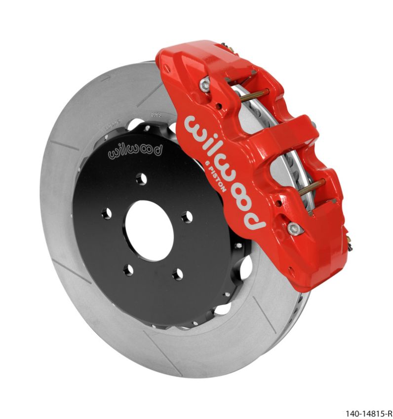 Wilwood 140-14815-R AERO6 Front Hat Kit 14.00 Red 03-09 Nissan 350Z w/Lines