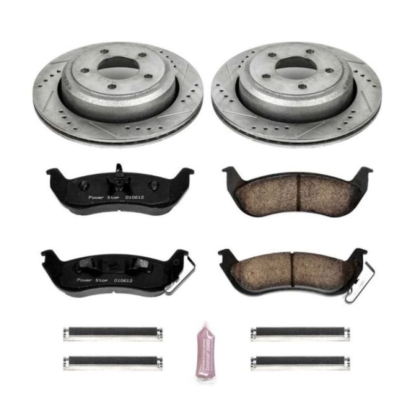 PowerStop K6181 Z23 Daily Driver Carbon-Fiber Ceramic Brake Pad and Drilled & Slotted Rotor Kit