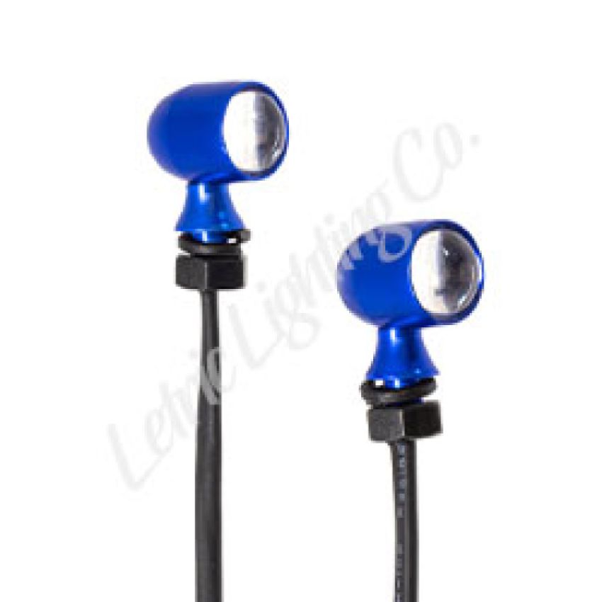 Letric Lighting 12mm Mini Red Turn Signal LED*s - Blue Anodized