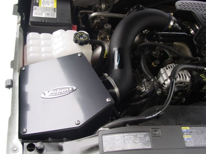 Volant 159666 Volant air intake systems utilize a high-velocity venturi filter adapter which provides a smooth transition through the MAF sensor into the intake tube for a much needed airflow improvement over the factory rubber tubing and resonator box.