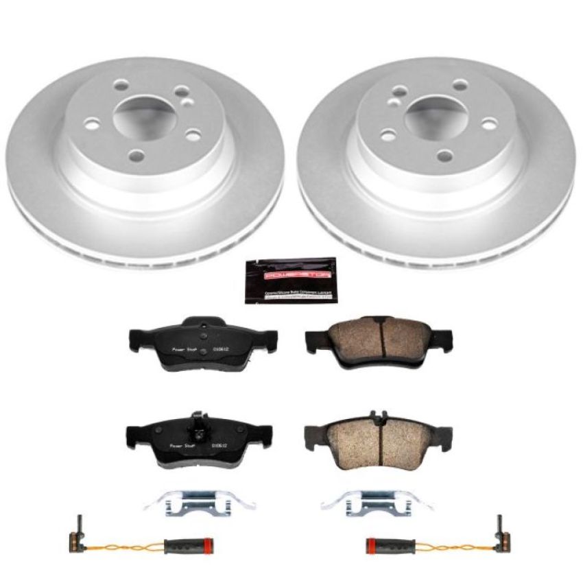 PowerStop CRK5322 Genuine Geomet Coated Rotor and Carbon-Fiber Ceramic Brake Pad Kit