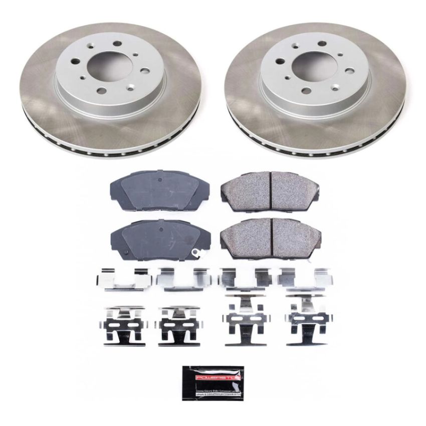 PowerStop SC688 Semi-Coated Rotor and Low-Dust Ceramic Brake Pad Kit