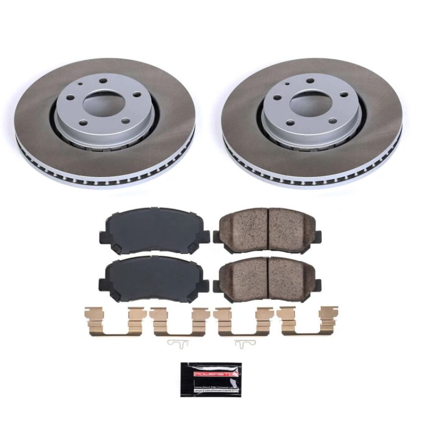 PowerStop SC7689 Semi-Coated Rotor and Low-Dust Ceramic Brake Pad Kit