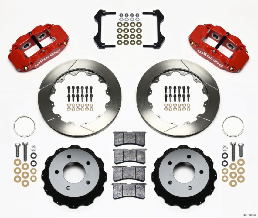 Wilwood 140-11920-R Narrow Superlite 4R Rear Kit 12.88in Red 84-87 Corvette C4