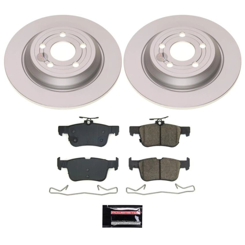 PowerStop CRK8933 Genuine Geomet Coated Rotor and Low-Dust Ceramic Brake Pad Kit