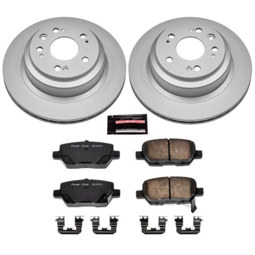 PowerStop CRK4605 Genuine Geomet Coated Rotor and Low-Dust Ceramic Brake Pad Kit