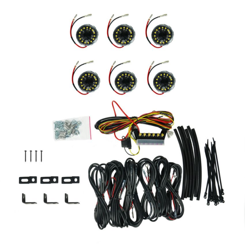KC HiLiTES 91040 KC Cyclone V2 LED Rock Light - 6-Light System - Clear - 5W Flood Beam