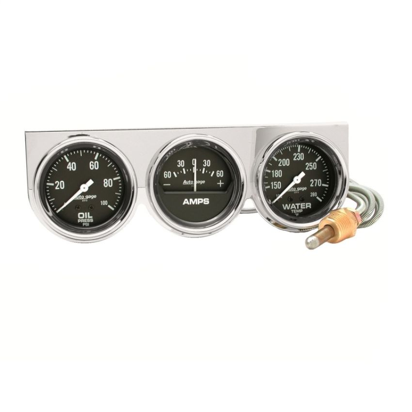 AutoMeter 2395 GAUGE CONSOLE, OILP/WTMP/AMP, 2 5/8