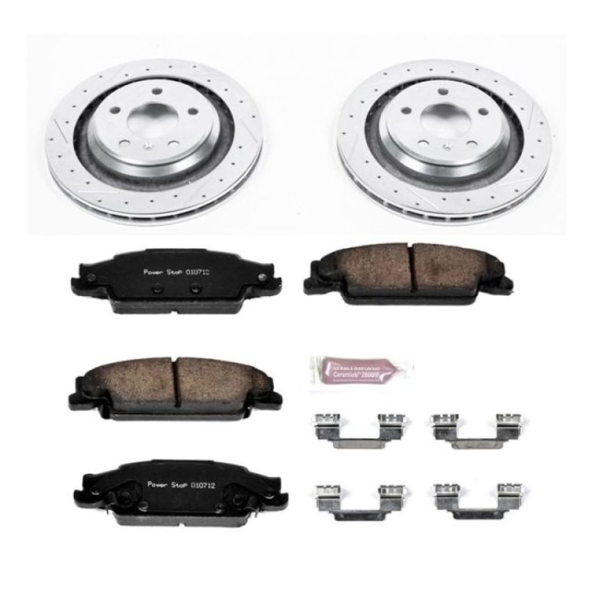 PowerStop K5289 Z23 Daily Driver Carbon-Fiber Ceramic Brake Pad and Drilled & Slotted Rotor Kit