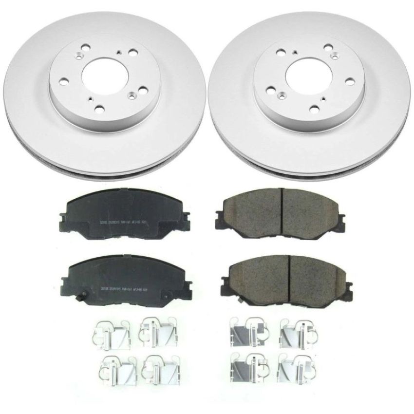 PowerStop CRK8318 Genuine Geomet Coated Rotor and Low-Dust Ceramic Brake Pad Kit