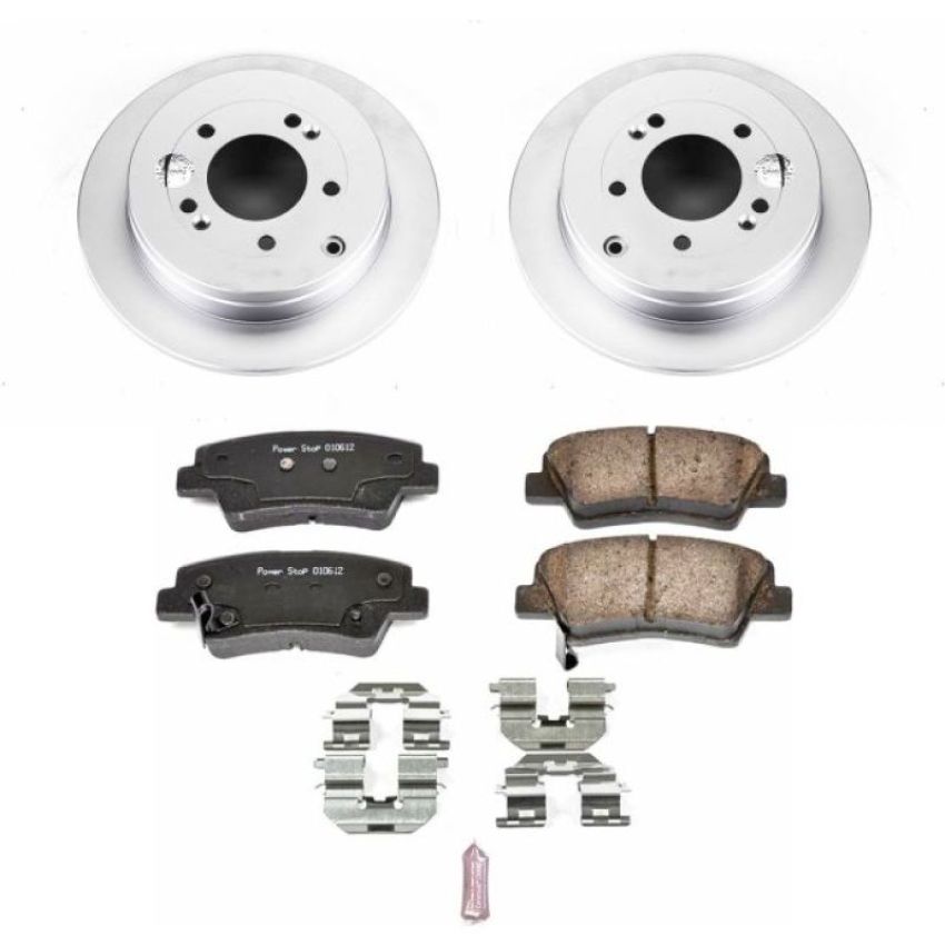 PowerStop CRK4710 Genuine Geomet Coated Rotor and Low-Dust Ceramic Brake Pad Kit
