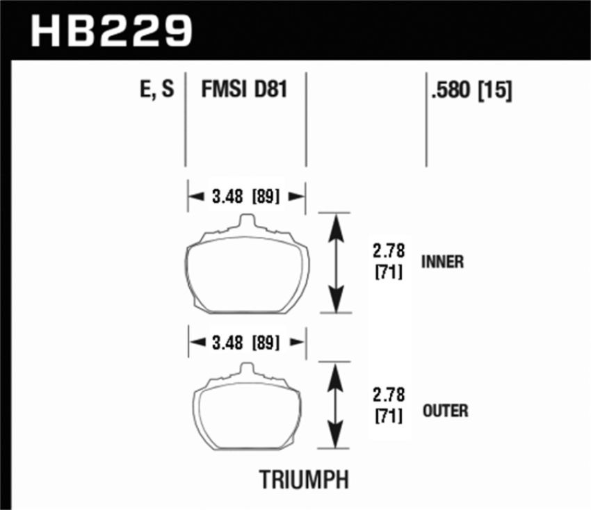 Hawk Performance HB229E.580 Blue 9012 Disc Brake Pad