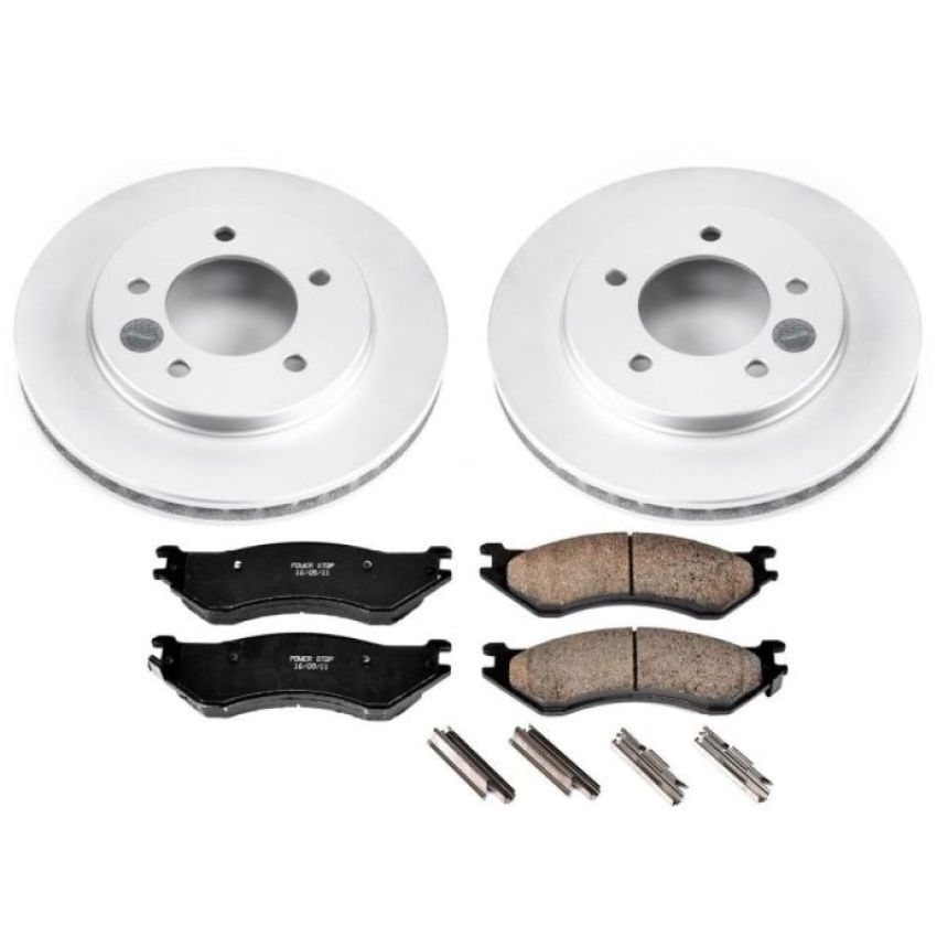 PowerStop CRK1869 Genuine Geomet Coated Rotor and Low-Dust Ceramic Brake Pad Kit
