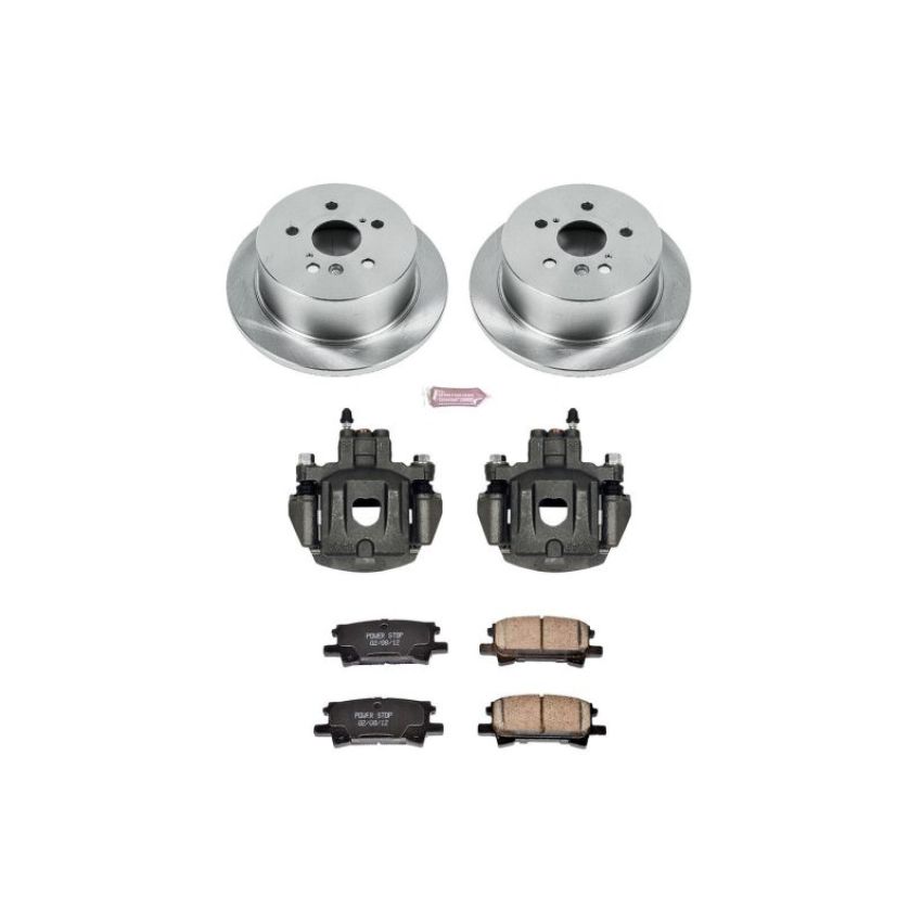 PowerStop KCOE5333 OE Stock Replacement Low-Dust Ceramic Brake Pad, Rotor and Caliper Kit