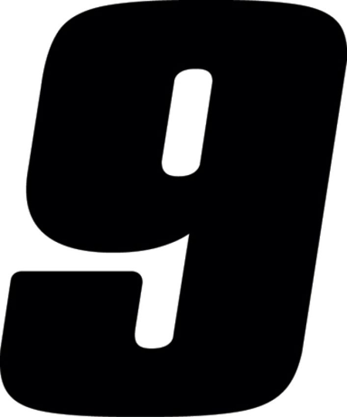 Hardline DD73B-9 Dirt Digits 3pk 7 in. - High Gloss Number 9 - Black