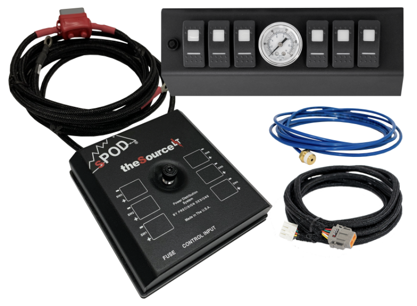 SPOD 873080 07-08 Jeep Wrangler JK SourceLT w/ Air Gauge and Blue LED Switch Panel