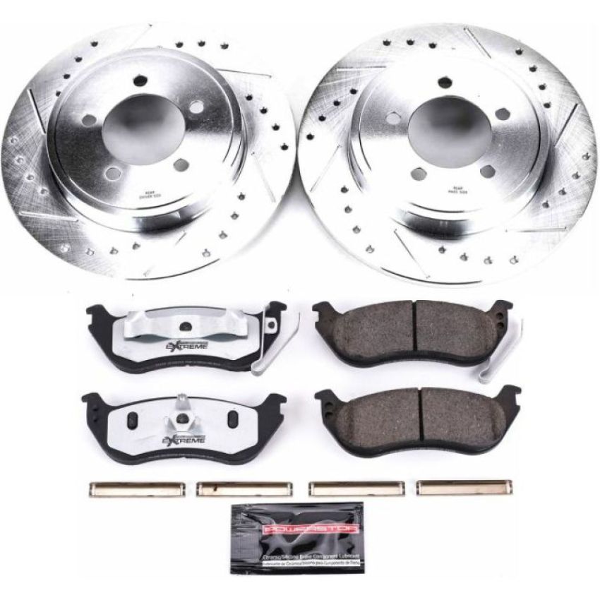PowerStop K1929-36 Z36 Truck and SUV Carbon-Fiber Ceramic Brake Pad and Drilled & Slotted Rotor Kit