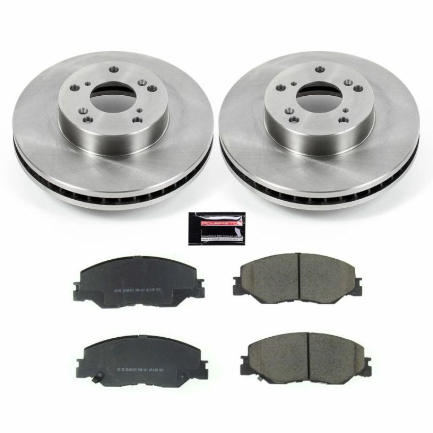 PowerStop KOE8318 OE Stock Replacement Low-Dust Ceramic Brake Pad and Rotor Kit