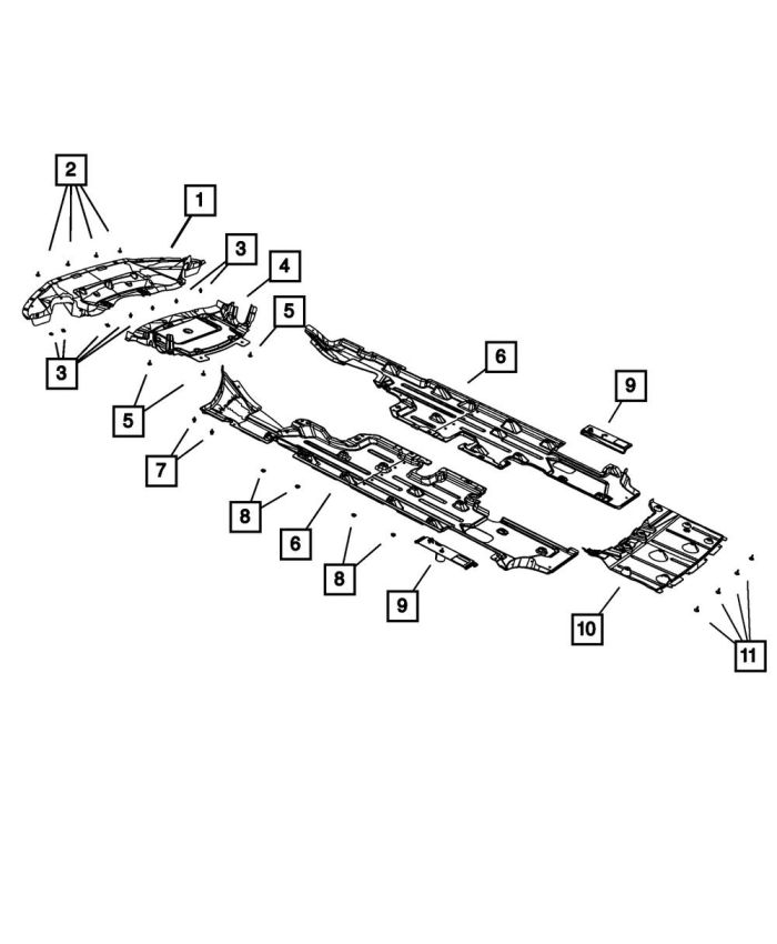 Mopar 57010303AG BELLY PAN, Front