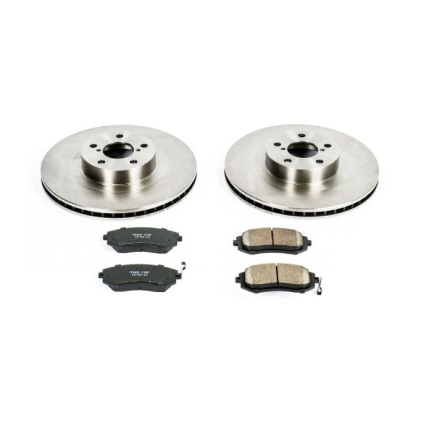 PowerStop KOE2373 OE Stock Replacement Low-Dust Ceramic Brake Pad and Rotor Kit
