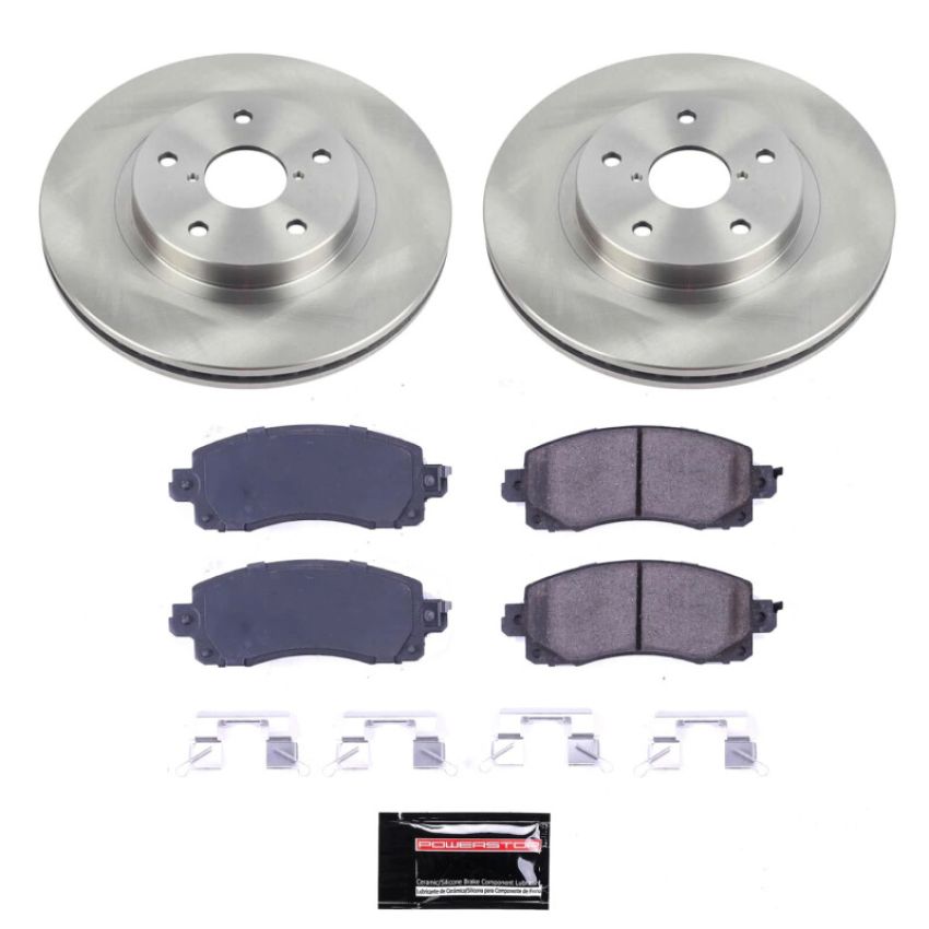 PowerStop SC8480 Semi-Coated Rotor and Low-Dust Ceramic Brake Pad Kit