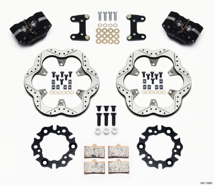 Wilwood 140-11809 GP320 Front Kit Top Mount 10.50in SuperAlloy Vntd Rtr Asph Midget