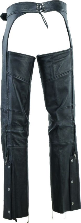 Kuryakyn 094440 Leather By River Road Longhaul Leather Chaps Black - Large