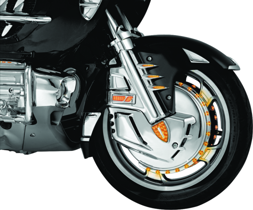 Kuryakyn 7450 Brake Rotor Cover Honda 01-17 GL1800 Chrome