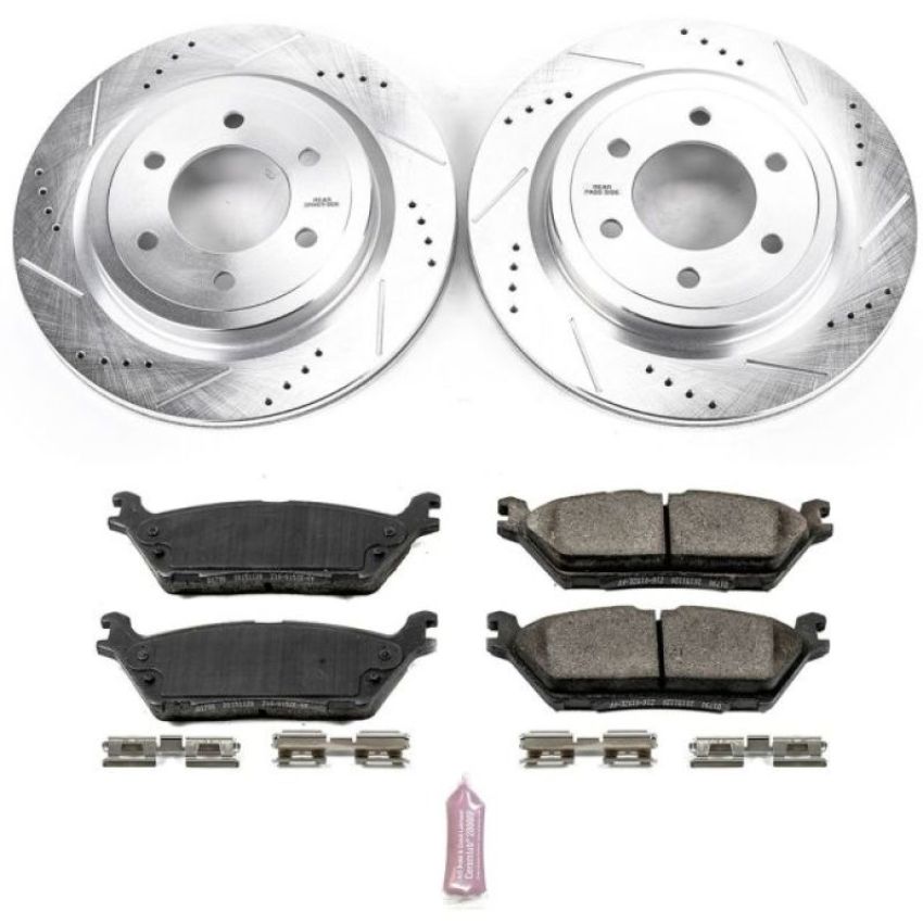 PowerStop K8030 Z23 Daily Driver Carbon-Fiber Ceramic Brake Pad and Drilled & Slotted Rotor Kit