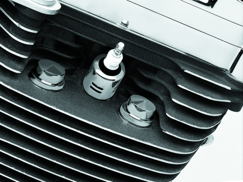Kuryakyn 8106 Head Bolt Covers Peaked 87-Up Big Twin Chrome