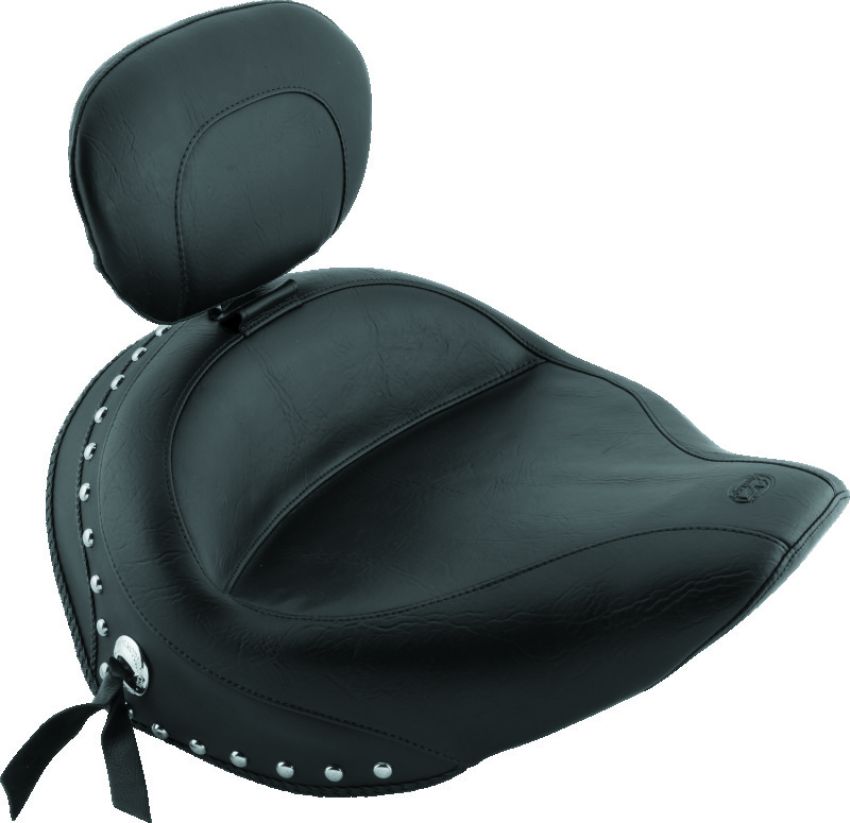 Mustang Motorcycle 79452 Mustang 06-15 Yamaha Roadliner, Stratoliner Wide Touring Solo Seat w/Driver Backrest Studs - Black