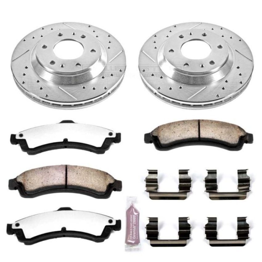 PowerStop K2057-36 Z36 Truck and SUV Carbon-Fiber Ceramic Brake Pad and Drilled & Slotted Rotor Kit