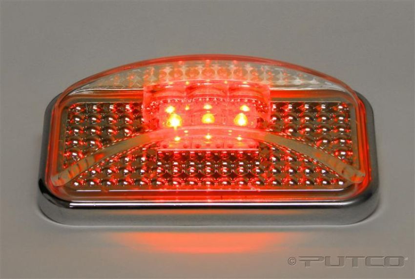 Putco 930002 Universal Side Marker - Red LED w/Ion Chrome Lens Universal Side Markers