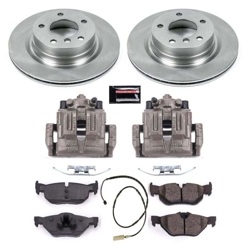 PowerStop KCOE5981 OE Stock Replacement Low-Dust Ceramic Brake Pad, Rotor and Caliper Kit