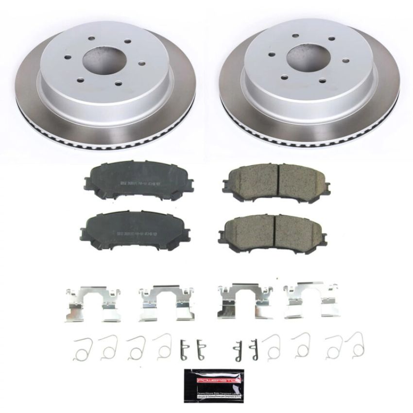PowerStop SC7874 Semi-Coated Rotor and Low-Dust Ceramic Brake Pad Kit