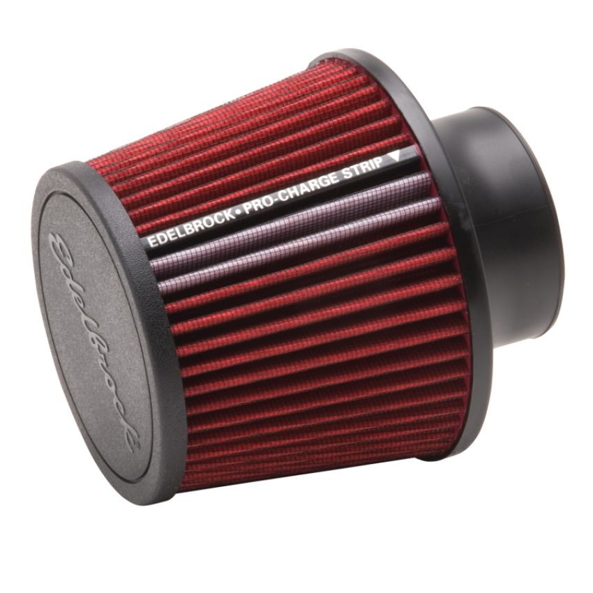 EDELBROCK EDE43651 Pro-Flo Air Filter Cone 6-1/2 Tall Red/Chrome