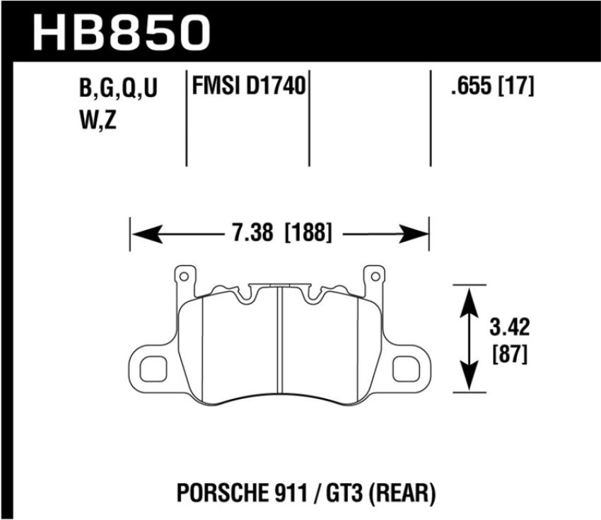 Hawk Performance HB850Z.655 Performance Ceramic Disc Brake Pad