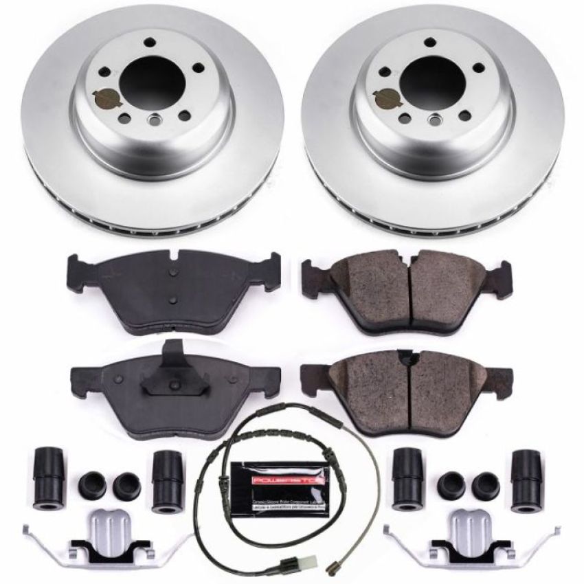 PowerStop CRK5691 Genuine Geomet Coated Rotor and Carbon-Fiber Ceramic Brake Pad Kit