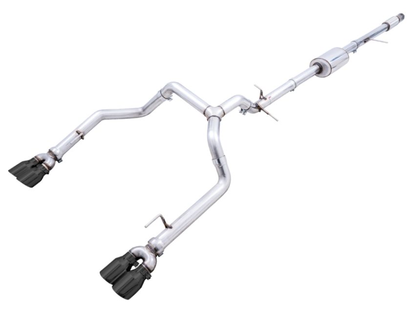 AWE Tuning 3015-43202 4th Gen GM 1500 5.3L 0FG Catback Split Rear Exit (w/ Bumper Cutouts) - Quad Diamond Tips