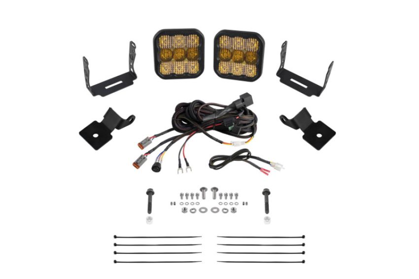 Diode Dynamics DD7853 14-18 Polaris RZR XP Stage Series SS5 A-Pillar Pod Kit - Pro Yellow Combo