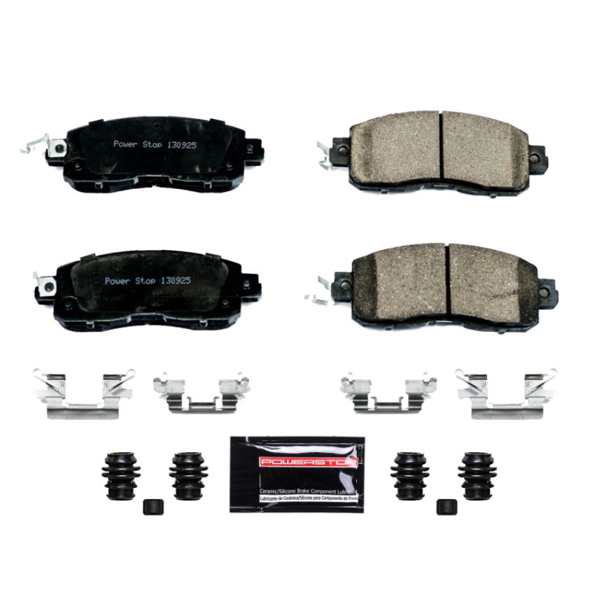 PowerStop Z23-1650 PowerStop - Z23 Daily Driver Carbon-Fiber Ceramic Brake Pads with Hardware Kit