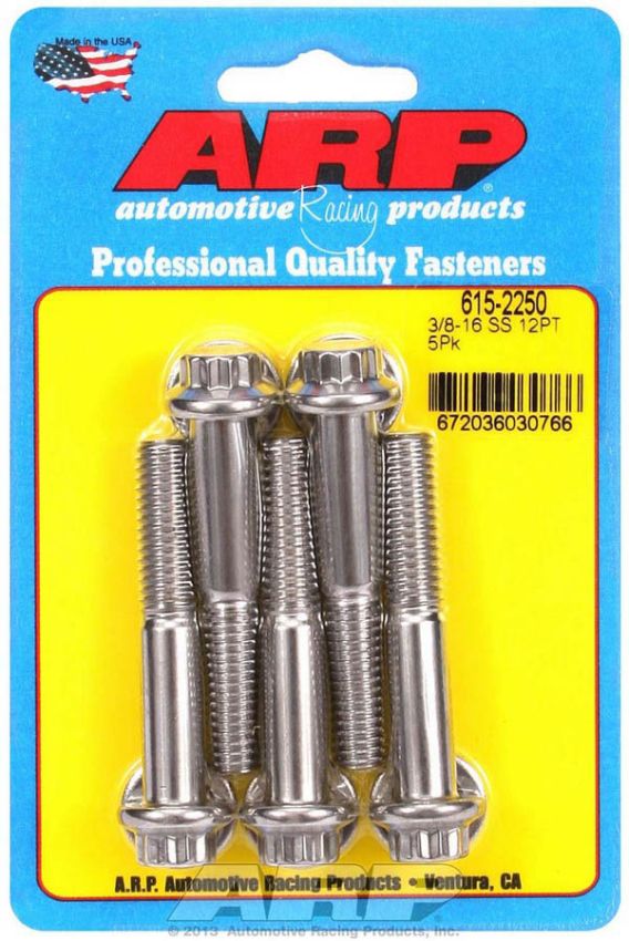 ARP ARP615-2250 S/S Bolt Kit 12pt 5pk 3/8-16 x 2.250