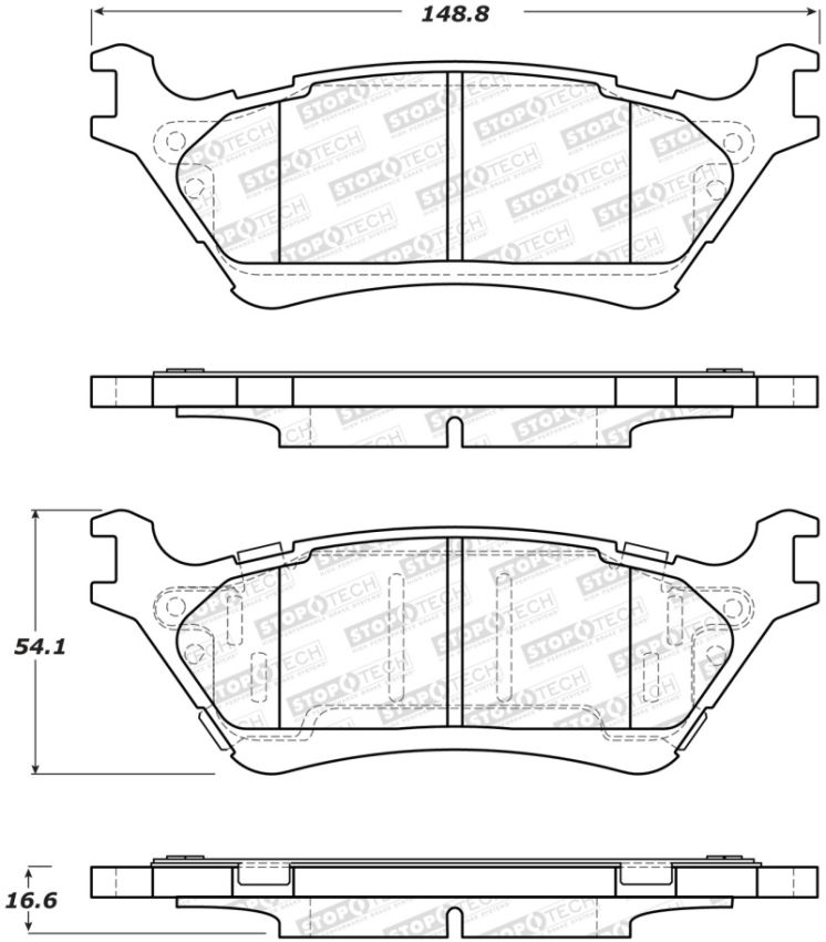 Stoptech 308.16020 Street Brake Pads - Rear