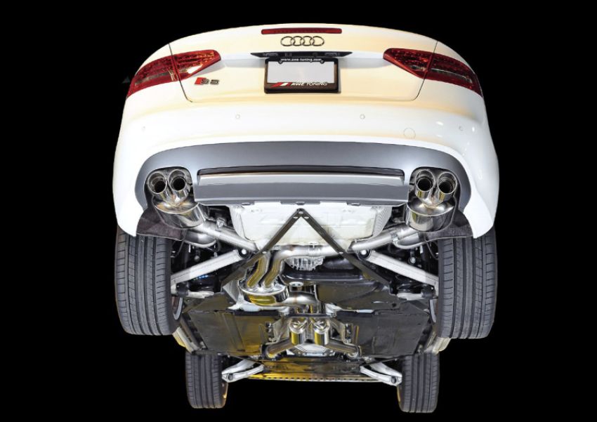AWE Tuning 3415-43012 B8 / B8.5 S5 Cabrio Touring Edition Exhaust - Resonated - Diamond Black Tips